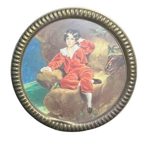 Vintage Elpec Made in England Brass Framed 1940's Blue & Red Boy